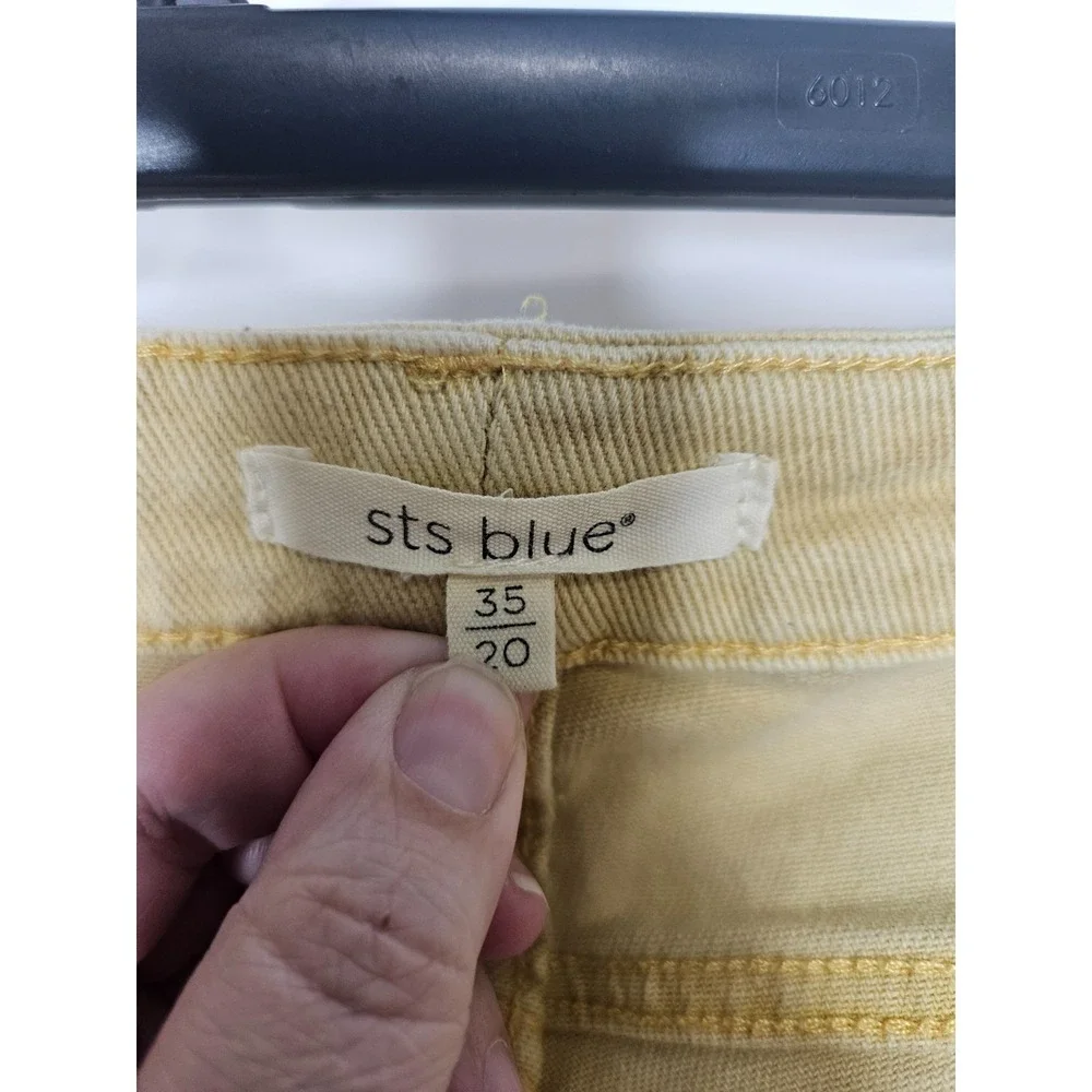 STS Blue Aubrey Mid Rise Yellow Raw Hem Shorts 35 Stretch‎ Denim